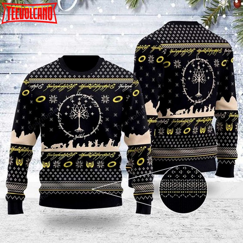 LOTR Ugly Knitted Christmas Sweatshirt, LOTR Ugly Chrsitmas Sweater