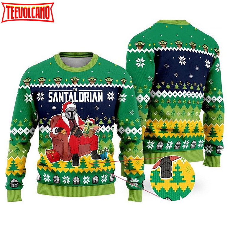 Mandalorian Grogu Ugly Sweater, Mandalorian Christmas Ugly Sweater