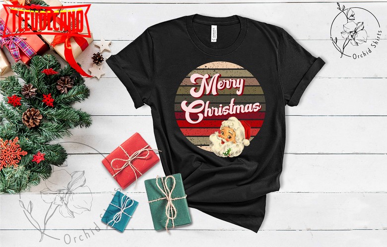 Merry Christmas Santa Shirt,Christmas Vintage Shirt,Retro Christmas Shirt