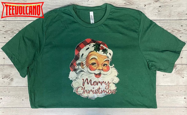 Merry Christmas Santa Tee, Vintage Santa T-Shirt