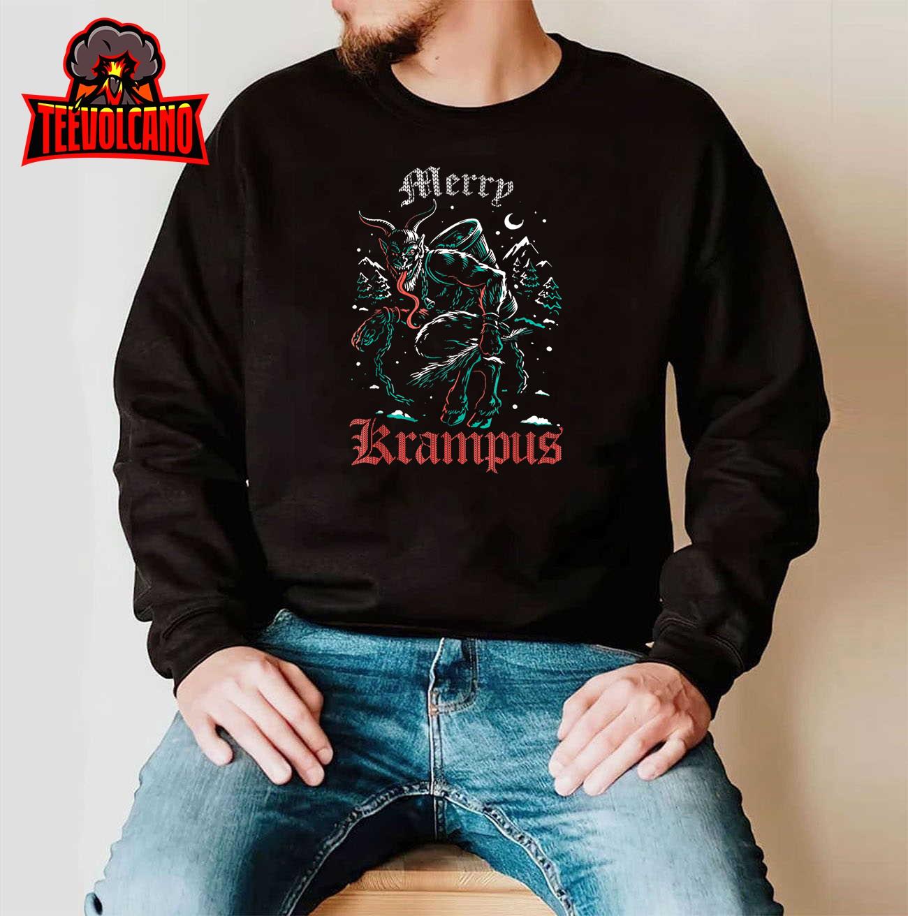 Merry Krampus Christmas Xmas Horror Ugly Sweater Evil Pajama T-Shirt