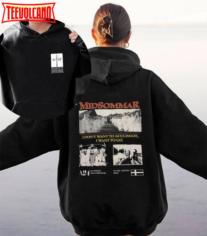 Midsommar Black and White Poster A24 Movie Unisex Hoodie