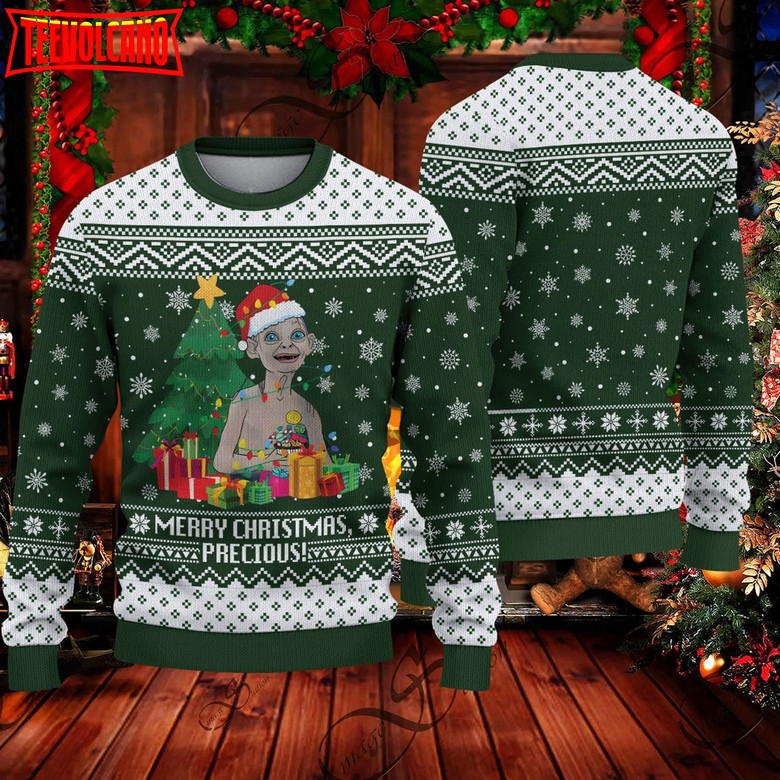 My Precious LOTR Ugly Sweater, My Precious Meme Christmas Ugly Sweater