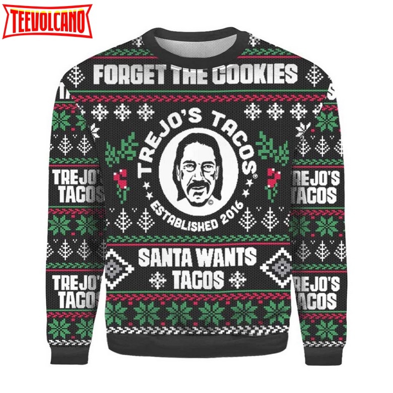 New Trejos Tacos Ugly Christmas Sweater, Danny Trejo Ugly Sweater Knitted