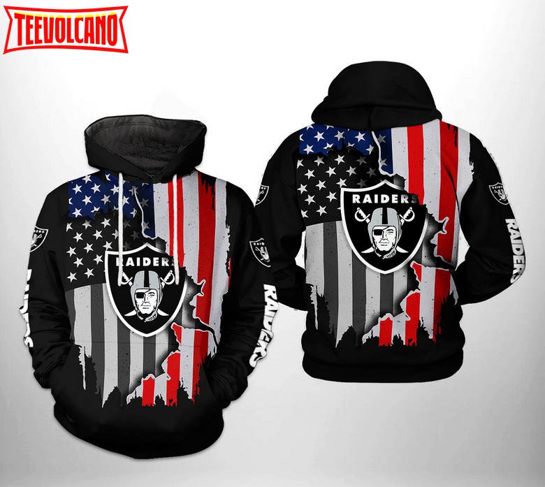 Oakland Raiders NFL US Flag Team 3D Printed Hoodie