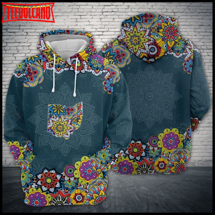 Ohio State Mandala 3D Printed Hoodie