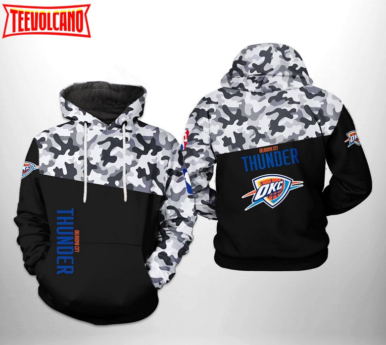 Oklahoma City Thunder NBA Camo Veteran Team 3D Printed Hoodie