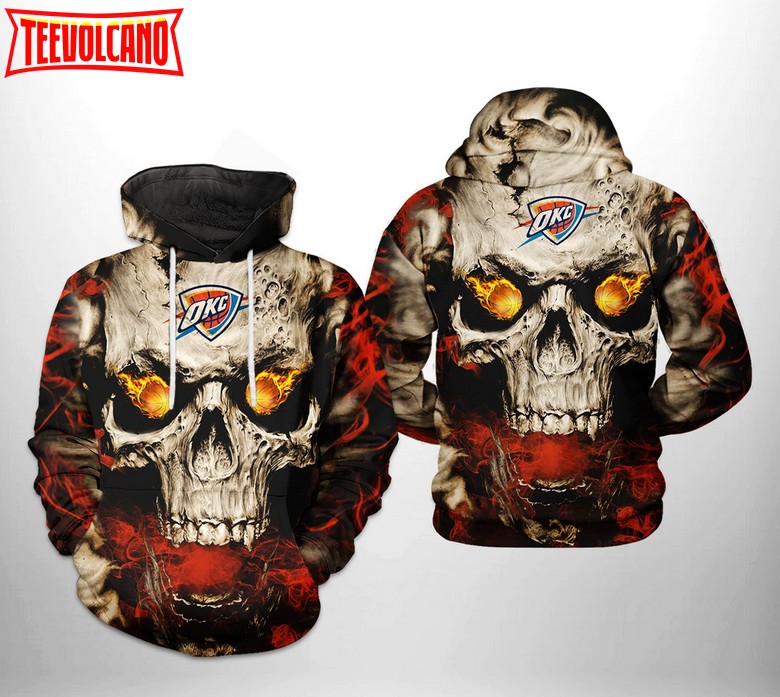 Oklahoma City Thunder NBA Skull 3D Printed Hoodie