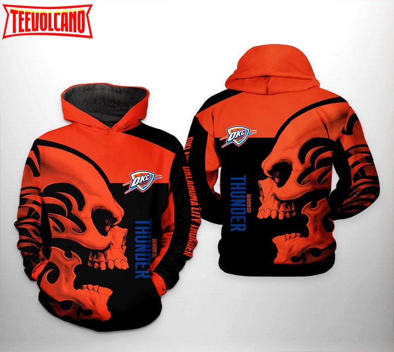 Oklahoma City Thunder NBA Skull Team 3D Printed Hoodie