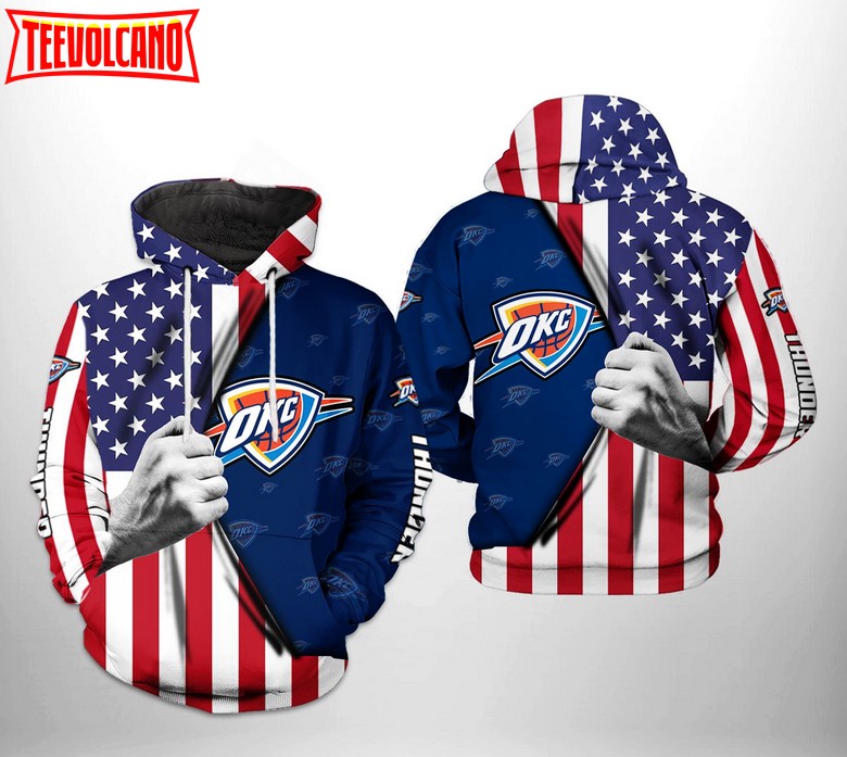 Oklahoma City Thunder NBA US Flag Team 3D Printed Hoodie