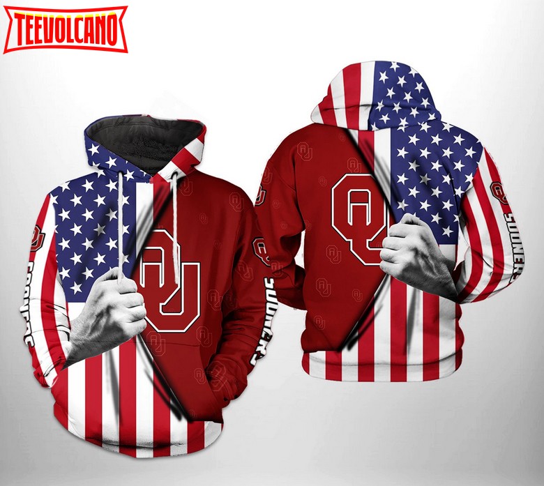 Oklahoma Sooners NCAA US Flag 3D Printed Hoodie