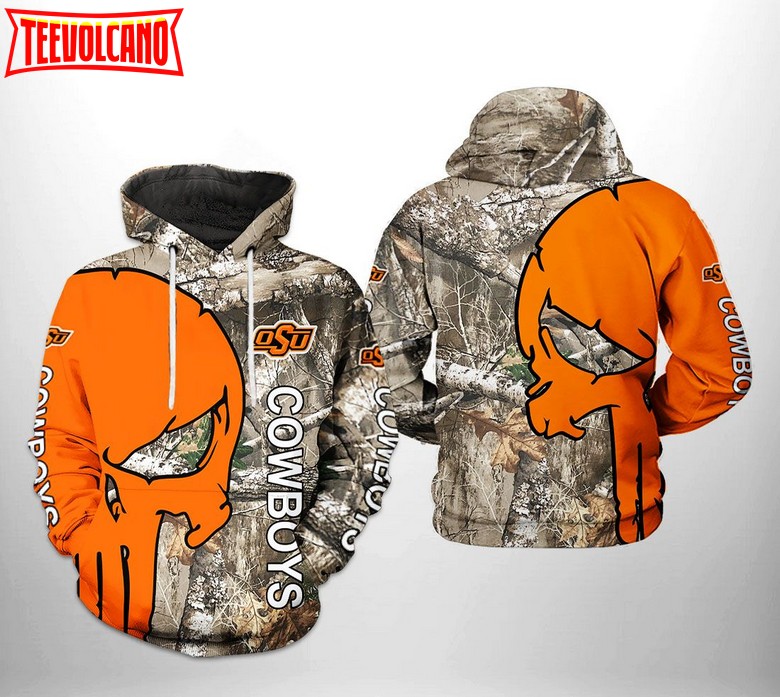 Oklahoma State Cowboys NCAA Camo Veteran Hunting 3D Printed Hoodie