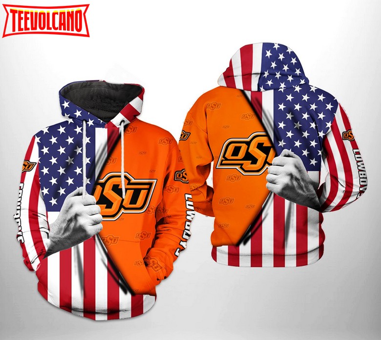 Oklahoma State Cowboys NCAA US Flag 3D Printed Hoodie