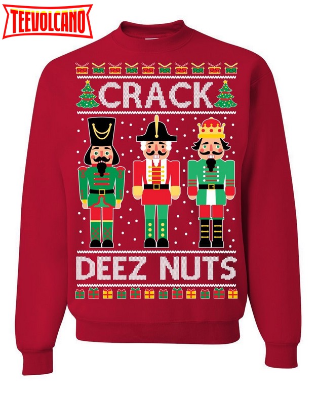 OnCoast Crack Deez Nuts Ugly Christmas Sweater Sweatshirt Holiday Gift