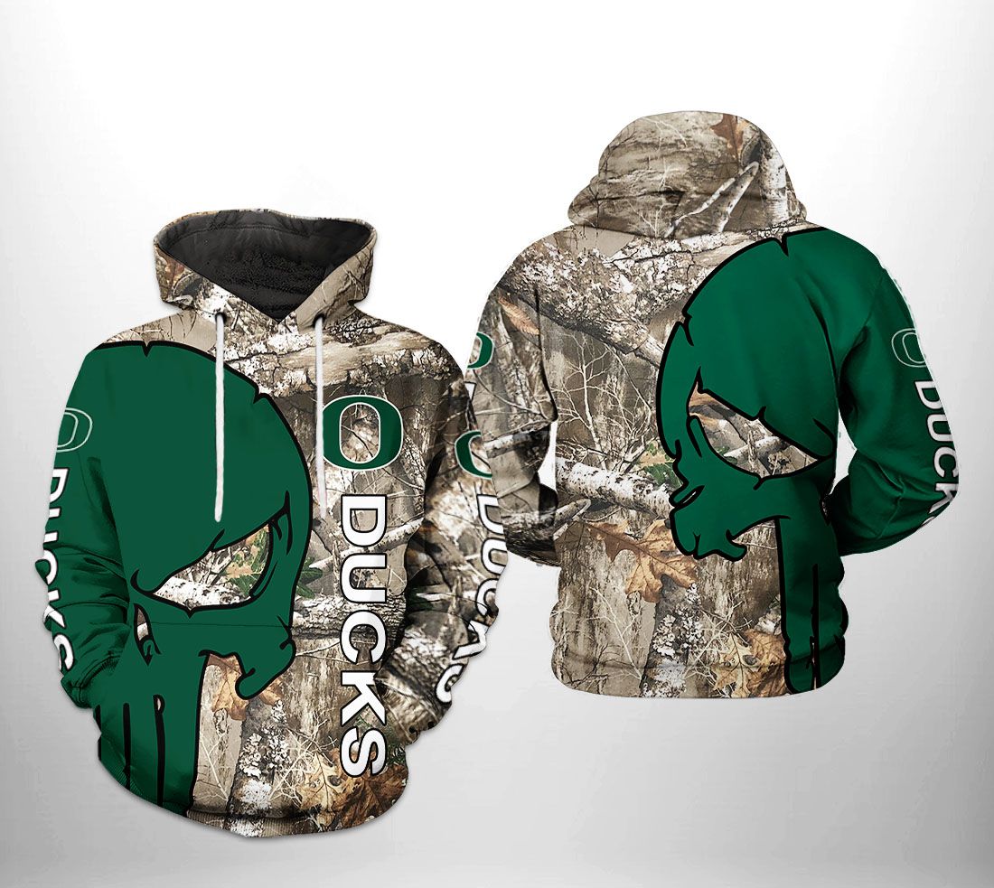 Oregon Ducks NCAA Camo Veteran Hunting 3D Hoodie