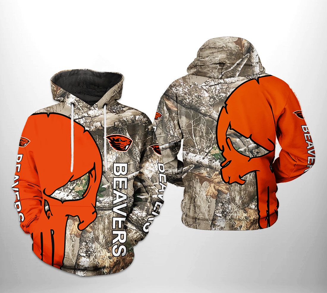 Oregon State Beavers NCAA Camo Veteran Hunting 3D Printed Hoodie