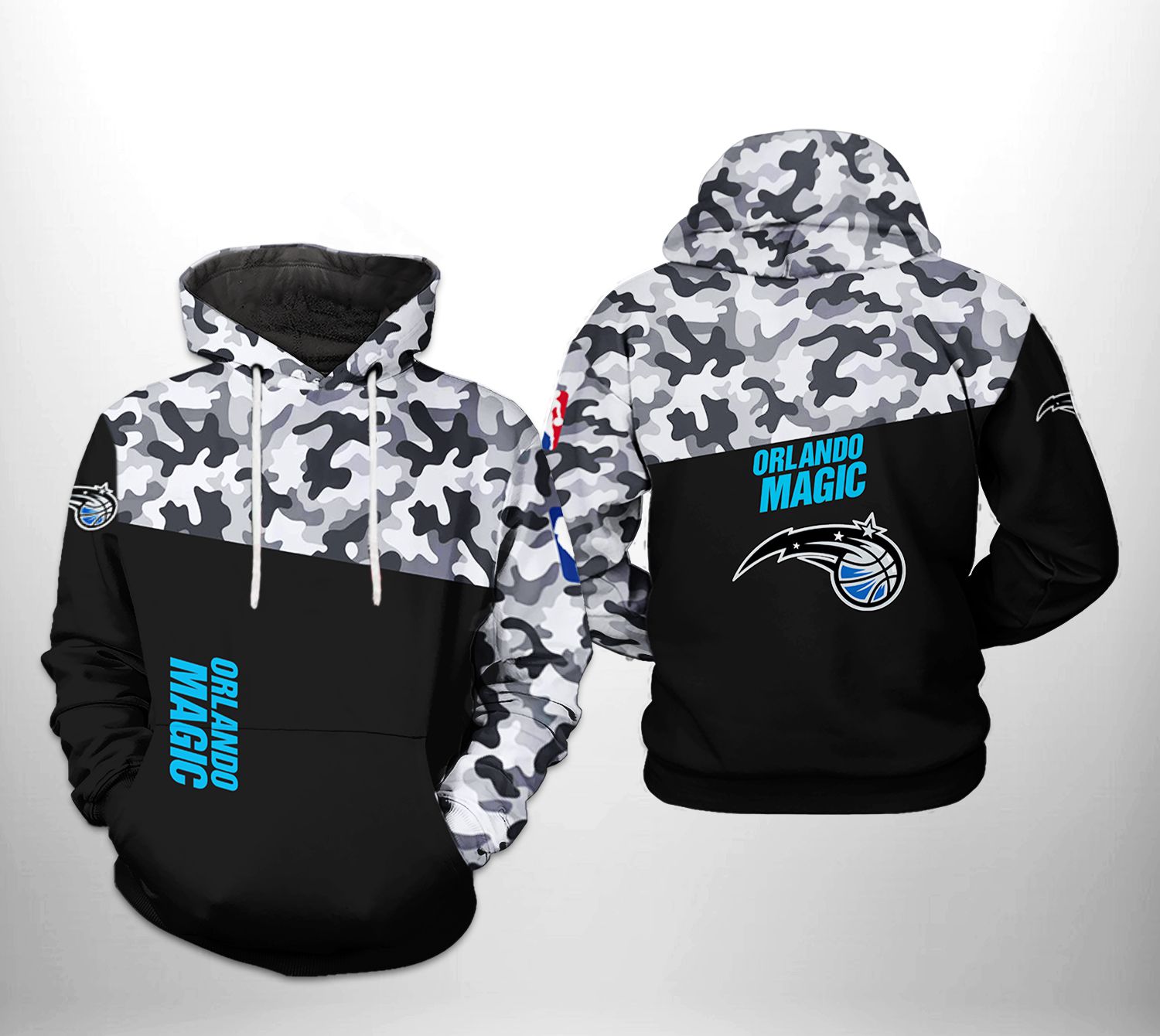 Orlando Magic NBA Camo Veteran Team 3D Printed Hoodie