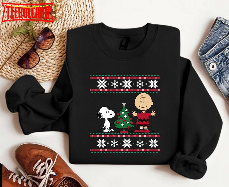 Peanuts Snoopy and Charlie Christmas Tree Shirt, Fall Snoopy Shirt