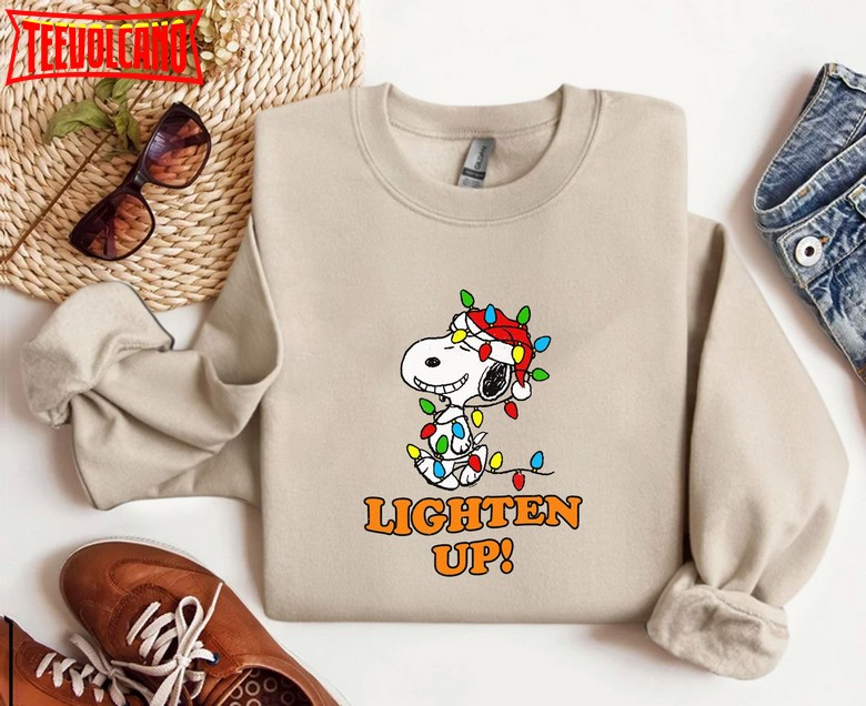 Peanuts Snoopy Christmas Lighten Up Shirt, Fall Snoopy Trendy Christmas Shirt