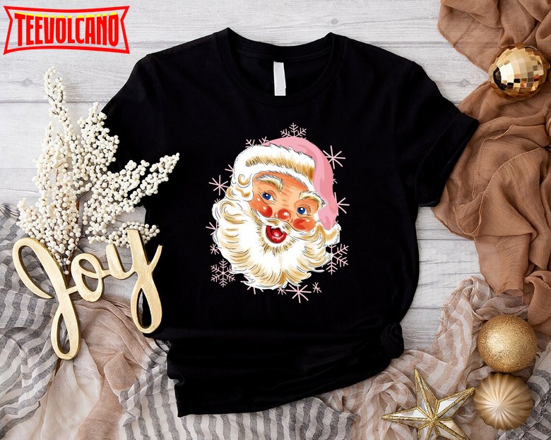 Pink Santa Hat Shirt, Christmas Santa Claus T-Shirt, Merry Christmas T-Shirt