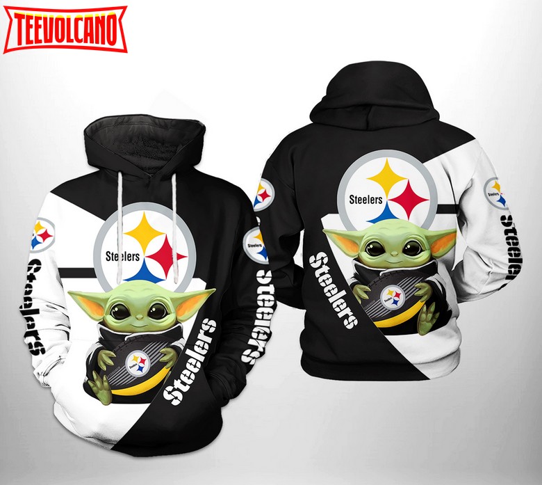 Pittsburgh Steelers NFL Baby Yoda Team 3D Printed Hoodie
