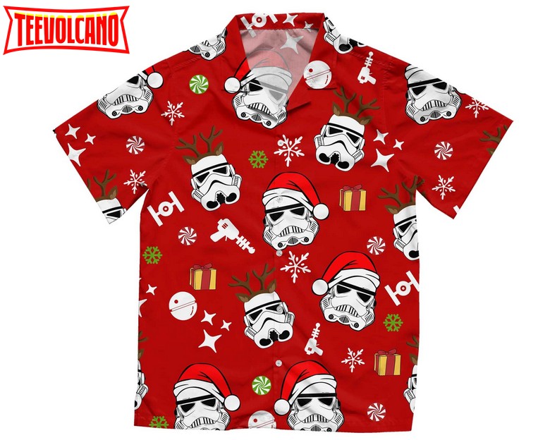 Retro Stormtrooper Santa Hat Reindeer Hawaiian Shirt, Star Wars Christmas Hawaii Shirt