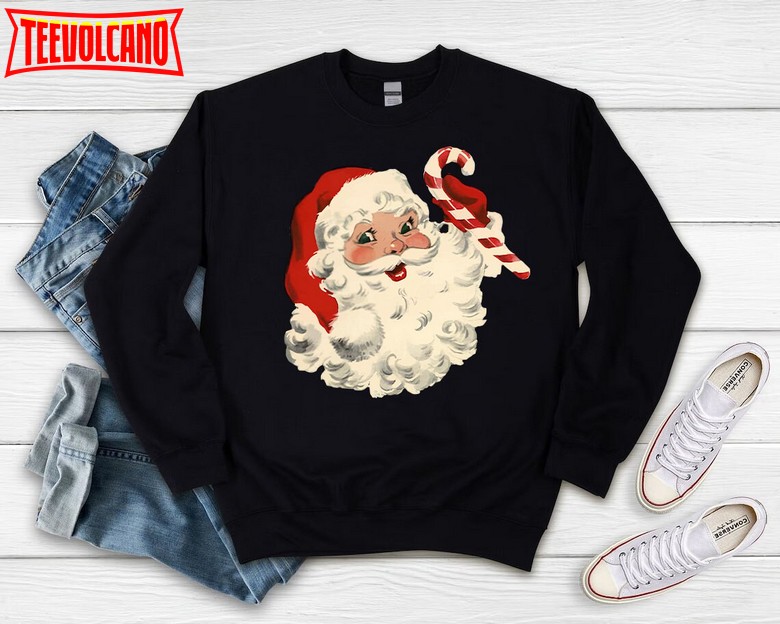 Retro Vintage Santa T-Shirt, Holiday Clothing Santa Claus Shirt, Christmas Shirt