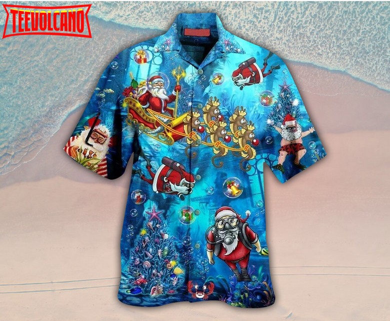 Santa Claus Explore The Sea Christmas Hawaii Shirt, Santa Claus Hawaiian Shirt