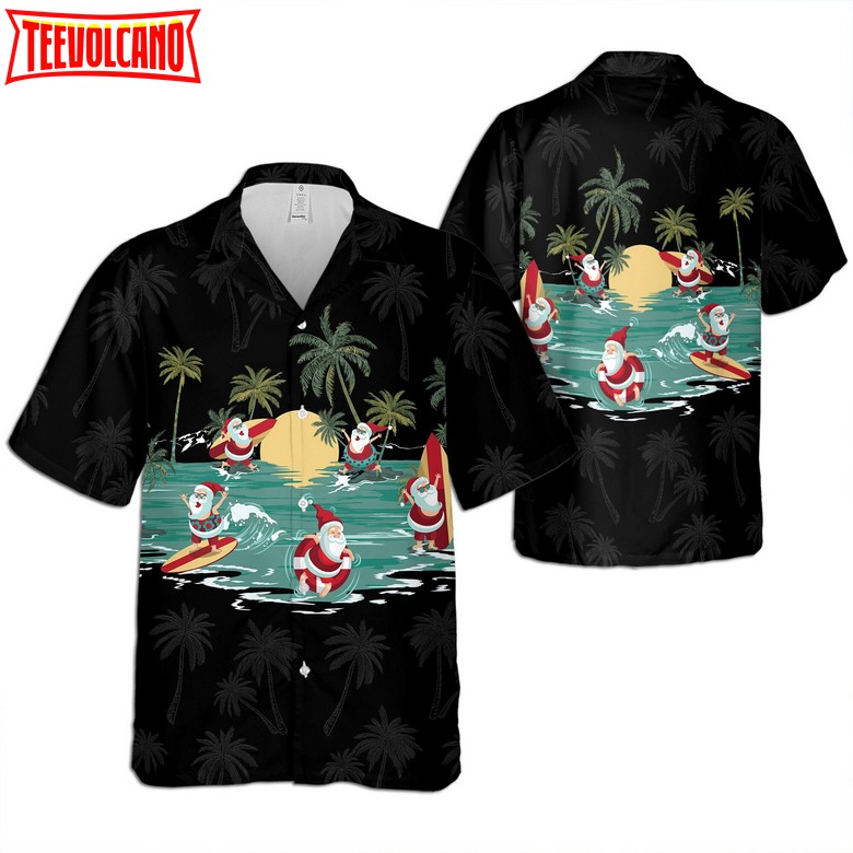 Santa Claus Hawaiian Shirt, 3D Hawaiian Aloha Shirt, Christmas Aloha Hawaiian Shirt