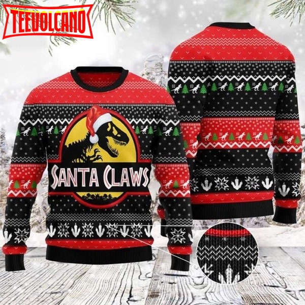 Santa Claws Dinosaur Ugly Christmas Sweater, Xmas Sweatshirt