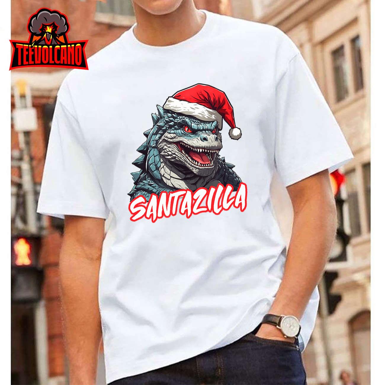 Santazilla Japanese Monster Kaiju Christmas T-Shirt