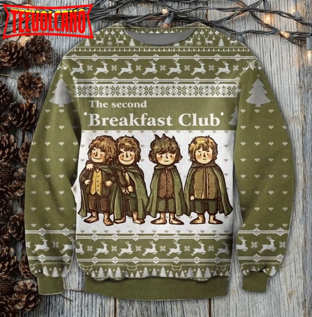 Second Breakfast Ugly Christmas Sweater, Xmas Sweater