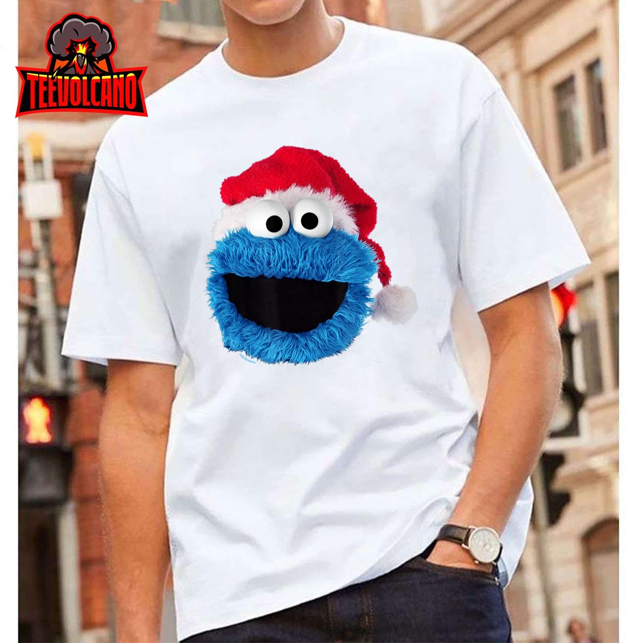 Sesame Street Cookie Monster Christmas Santa Hat T-Shirt