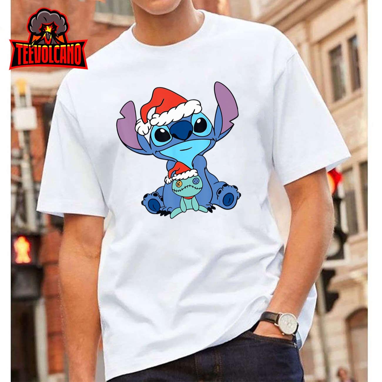 Stitch Christmas Hat Tangled Portrait T-Shirt