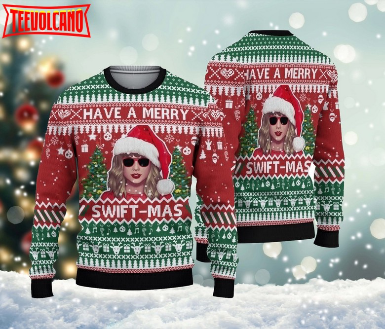 Swifties Ugly Christmas Sweater, Taylor Swift All Over Print Sweater