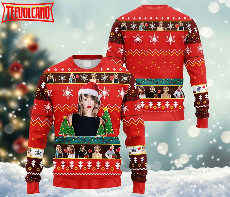 Taylor Swift Ugly Christmas Sweater, Taylor All Over Print Sweater