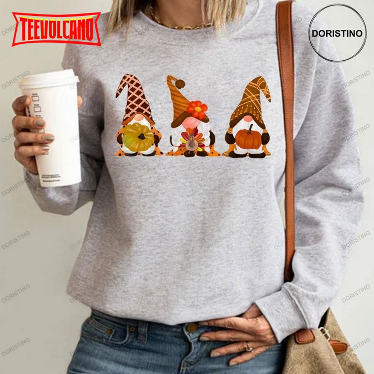 Thanksgiving Gnomes Pumpkin And Turkey T Shirt Sweatshirt