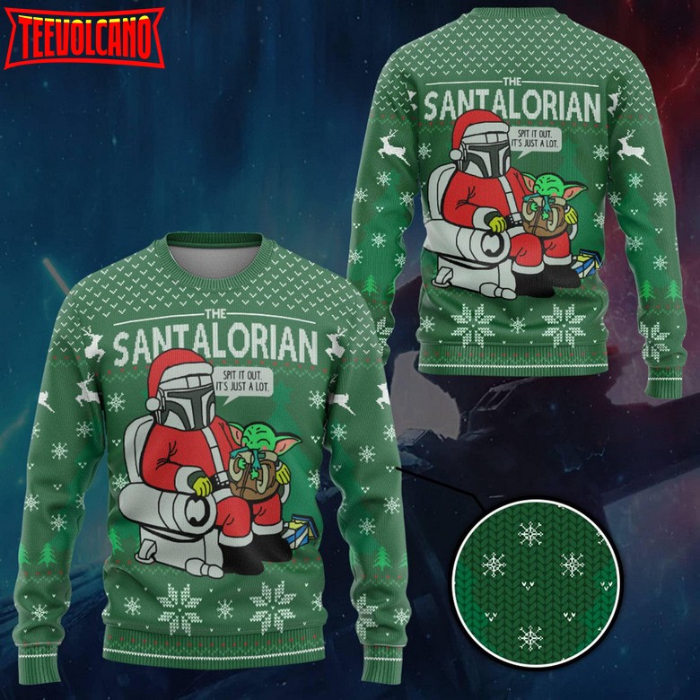 The Santalorian Christmas Sweatshirt  The Mandalorian Baby Yoda Anakin Skywalker Sweater