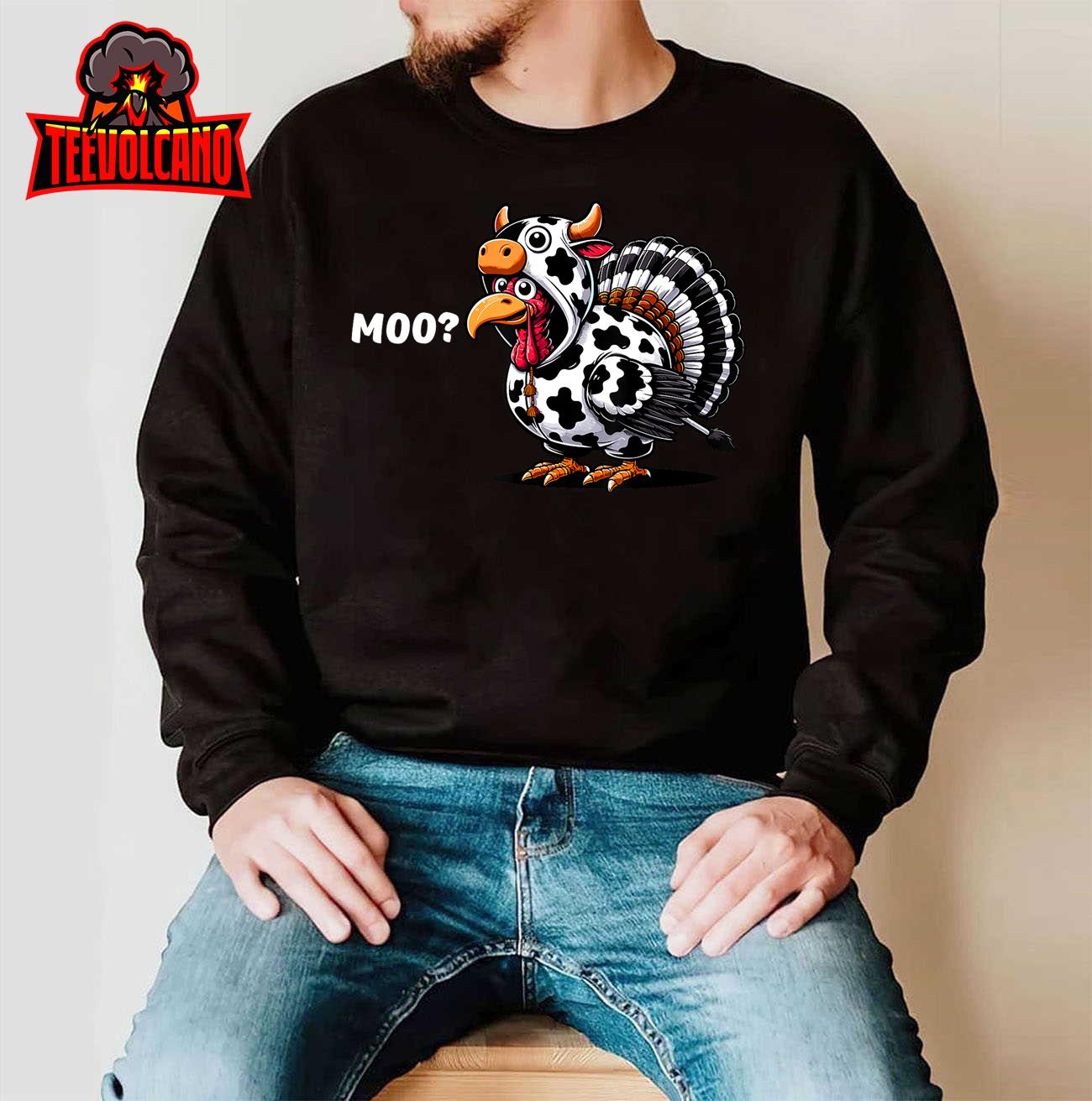 Turkey Moo Funny Thanksgiving T-Shirt