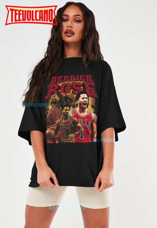 Vintage Derrick Rose Tshirt Basketball Player MVP Merchandise Bootleg T Shirt