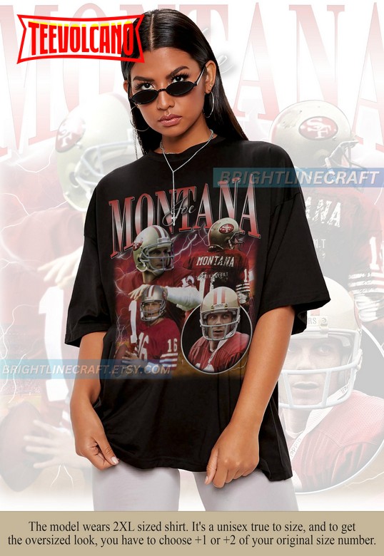 Vintage Joe Montana Football 90s Graphic Vintage Bootleg T Shirt Sweatshirt