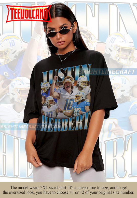 Vintage Justin Herbert Football 90s Graphic Vintage Bootleg T Shirt Sweatshirt