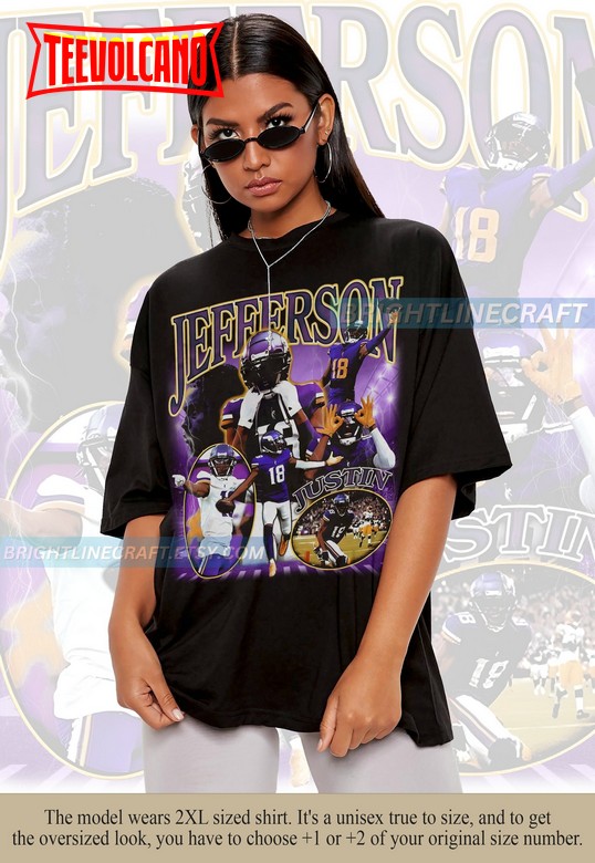 Vintage Justin Jefferson Football 90s Graphic Vintage Bootleg T Shirt Sweatshirt