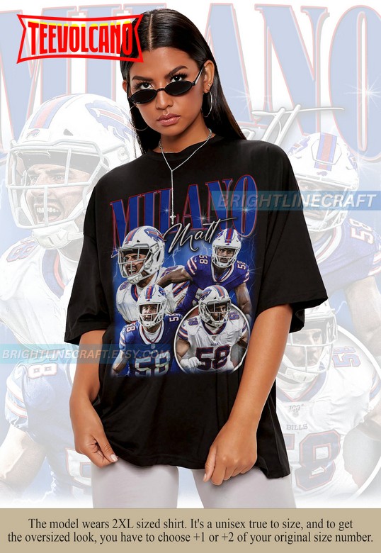 Vintage Matt Milano Football Classic 90s Graphic Bootleg T Shirt Sweatshirt