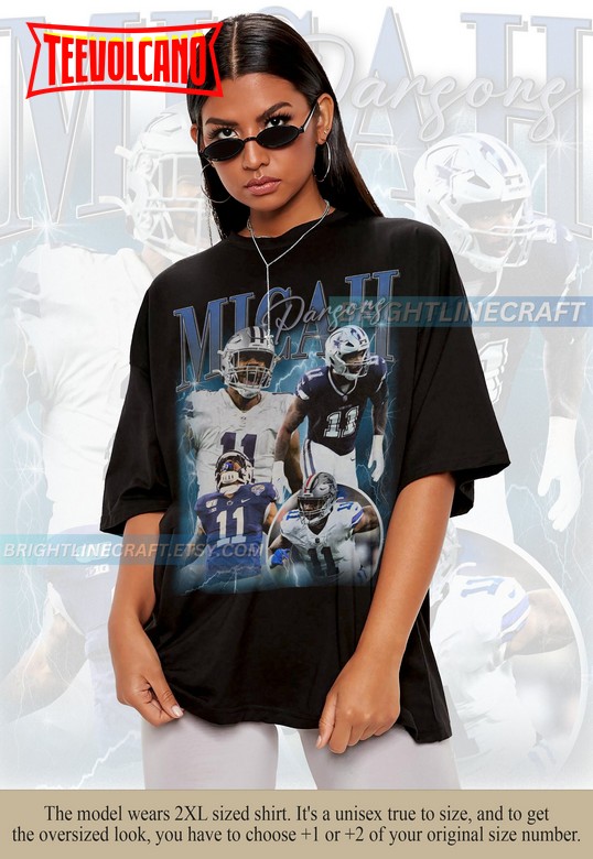 Vintage Micah Parsons Football 90s Graphic Bootleg T Shirt Sweatshirt