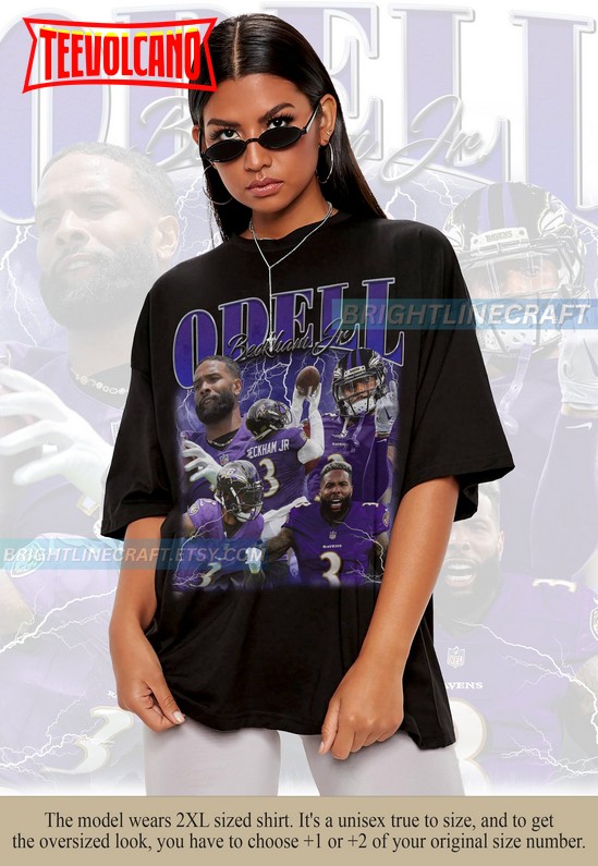 Vintage Odell Beckham Jr Shirt, Football 90s Graphic Bootleg T Shirt Sweatshirt