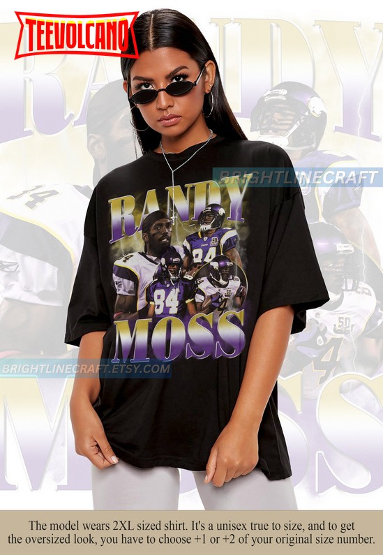 Vintage Randy Moss Shirt, Football 90s Graphic Bootleg T Shirt Sweatshirt