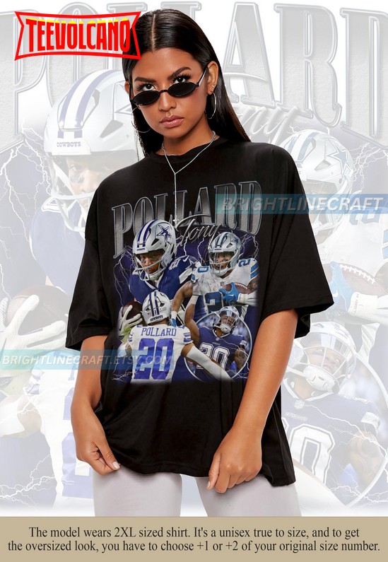 Vintage Tony Pollard Shirt, Football 90s Graphic Bootleg T Shirt Sweatshirt