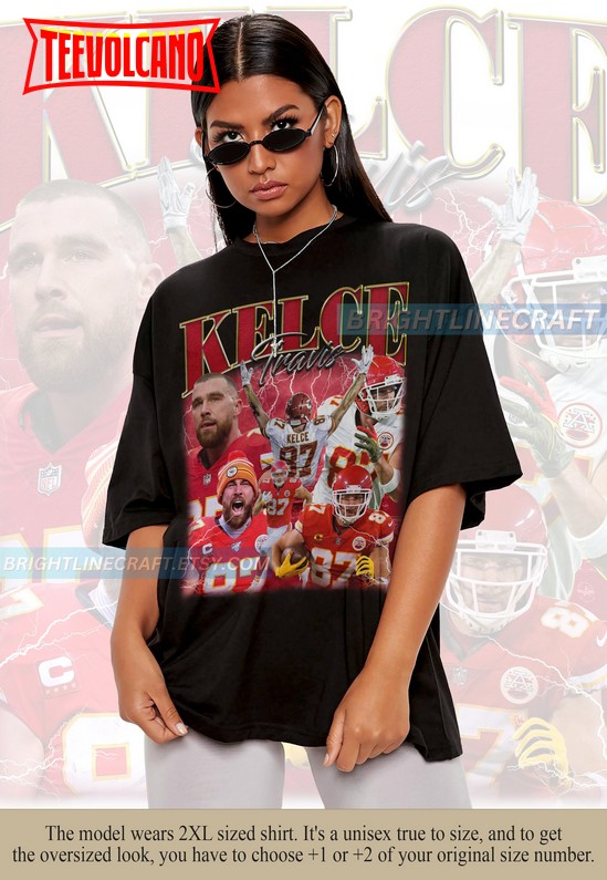 Vintage Travis Kelce Shirt, Football 90s Graphic Bootleg T Shirt Sweatshirt