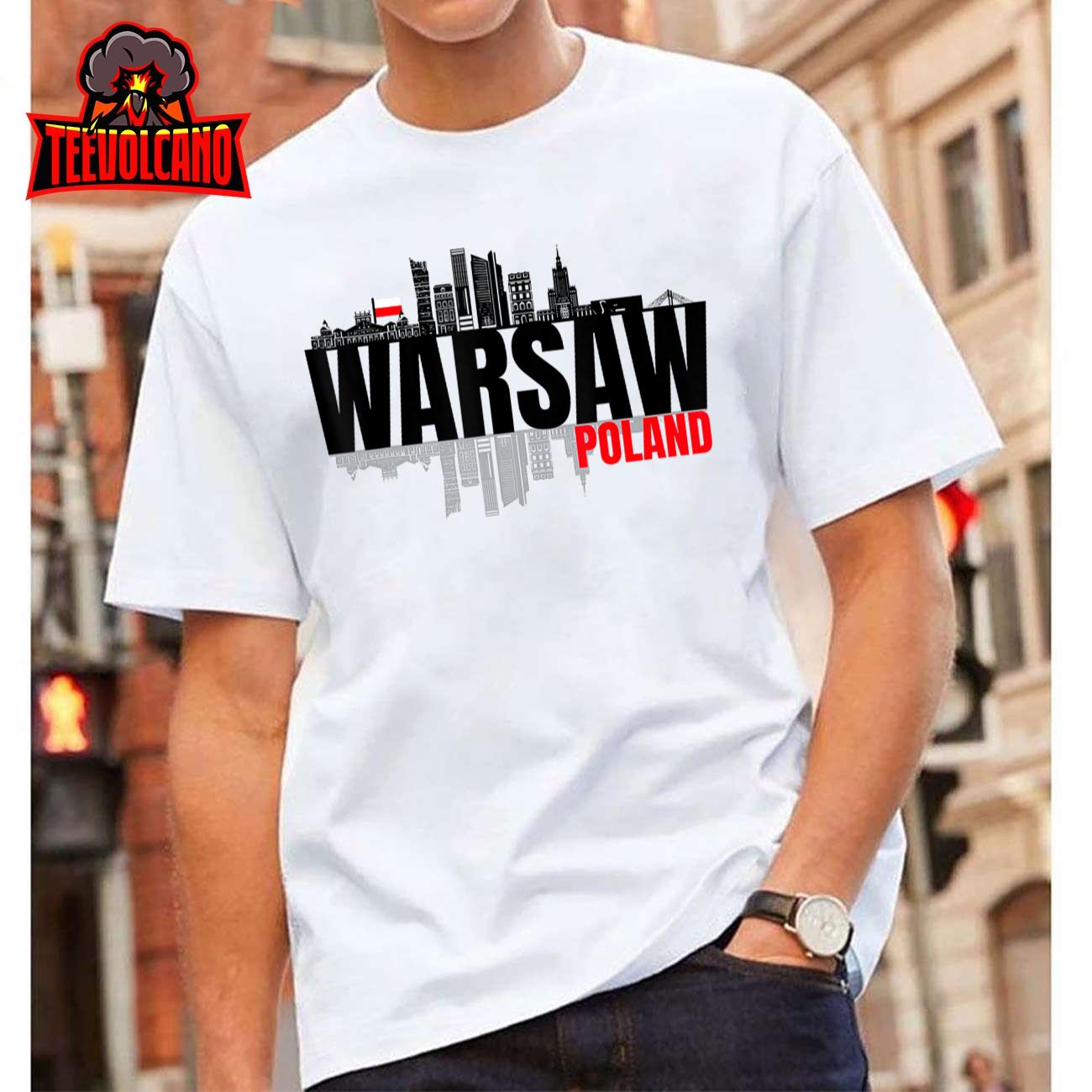 Warsaw Poland Skyline Warszawa Polska Polish Roots Fest GIft T-Shirt